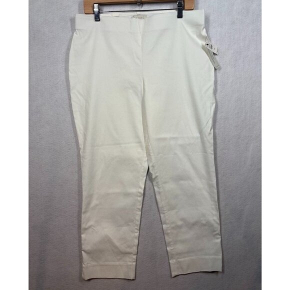 Talbots Pants - Talbots Petite Women's White Pants Slimming Flat Front Stretch Size 12P New NWT